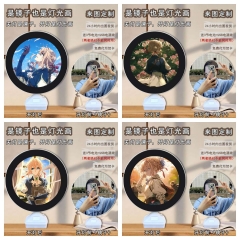 紫罗兰永恒花园圆形镜子灯光画薇尔莉特周边少女心卧室氛围装饰灯