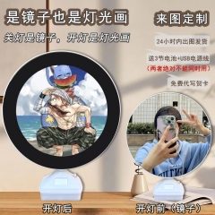 妖精的尾巴周边圆形镜子灯光画DIY二次元家用卧室装饰灯台式魔镜