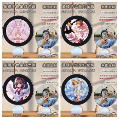 圆形魔镜日漫百变小樱周边创意led发光化妆镜少女心房间装饰品