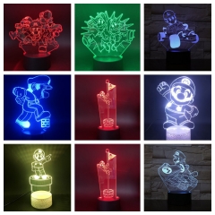 超级马力欧兄弟周边炫彩3d小夜灯DIY创意床头小夜灯二次元小礼物