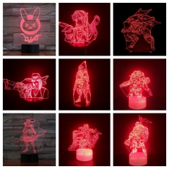 高颜值守望先锋DVA周边3d小夜灯创意可调节七色卧室宿舍桌面摆件