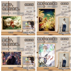 夏目友人帐猫咪老师镜子灯光画治愈系装饰灯画摆件小众三色补光灯
