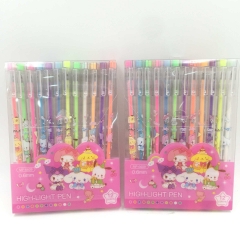 （72支）三丽鸥大合集diy荧光笔手账笔12色库洛米美乐蒂记号笔标重点字笔