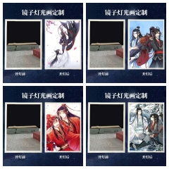 镜面充电款】魔道祖师镜子灯光画魏无羡蓝忘机国漫周边创意发光相框床头柜摆件