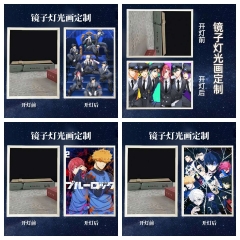镜面充电款】蓝色监狱镜子灯光画二次元动漫周边洁世一发光桌面装饰灯小夜灯