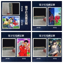 充电款】犬夜叉杀生丸镜面灯光画小夜灯ins二次元床头电视柜摆画情侣礼物