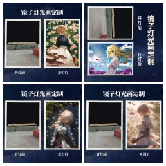 充电款】镜子灯光画紫罗兰永恒花园薇尔莉特化妆镜摆件