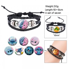2 Styles (Replaceable Pattern) Lilo & Stitch Cartoon Anime Bracelet Wristband