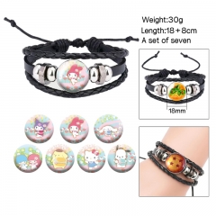 3 Styles (Replaceable Pattern) Sanrio Cartoon Anime Bracelet Wristband