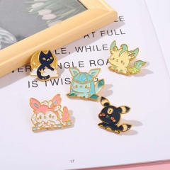 7 Styles Pokemon Cartoon Anime Alloy Pin Brooch
