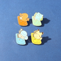 4 Styles Pokemon Cartoon Anime Alloy Pin Brooch