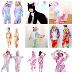 29 Styles unicorn Cartoon Cosplay New Kawaii Pyjamas Warm Winter Anime Flannel Pajamas