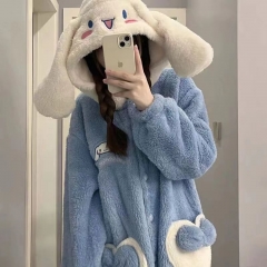 Sanrio Cinnamoroll Cartoon Cosplay New Kawaii Pyjamas Warm Winter Anime Flannel Pajamas