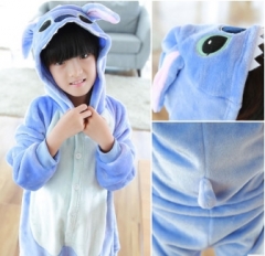 2 Styles Lilo & Stitch Cartoon Cosplay New Kawaii Pyjamas Warm Winter Anime Flannel Pajamas