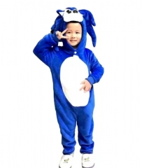Sonic the Hedgehog Cartoon Cosplay New Kawaii Pyjamas Warm Winter Anime Flannel Pajamas