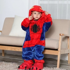 Spider-Man Cartoon Cosplay New Kawaii Pyjamas Warm Winter Anime Flannel Pajamas