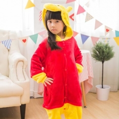 Winnie the Pooh Cartoon Cosplay New Kawaii Pyjamas Warm Winter Anime Flannel Pajamas