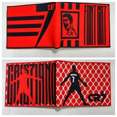 2 Styles Football Star CR7 Short Folding Purse PVC Anime Wallet