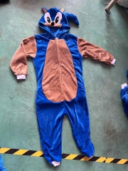 Sonic the Hedgehog Cartoon Cosplay New Kawaii Pyjamas Warm Winter Anime Flannel Pajamas
