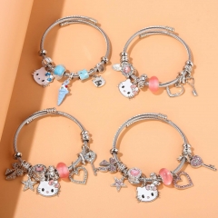 4 Styles Hello Kitty Cartoon Anime Alloy Bracelet