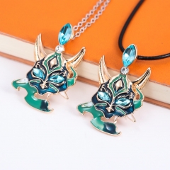 2 Styles Genshin Impact Xiao Cartoon Anime Alloy Necklace