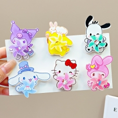 6 Styles Sanrio Kuromi Cinnamoroll My Melody Cartoon Anime Hair Clip