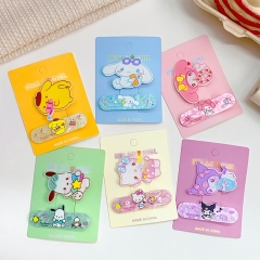 6 Styles Sanrio Kuromi Cinnamoroll My Melody Cartoon Acrylic Anime Hair Clip