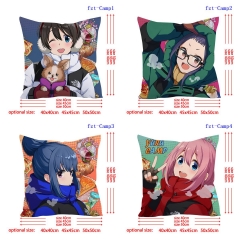 2 Sizes 5 Styles Laid-Back Camp Cartoon Square Anime Pillow Case