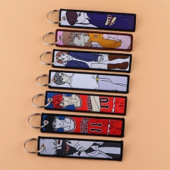 10 Styles Bungo Stray Dogs/Slam Dunk/Mob Psycho 100 Woven Label Anime Lanyard Keychain