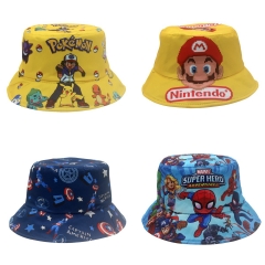 4 Styles Pokemon Super Mario Bro Spider Man Cartoon Anime Bucket Hat Cap
