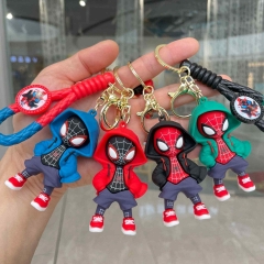 4 Styles Spider Man Cartoon PVC Anime Figure Keychain