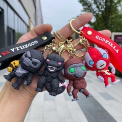 4 Styles King Kong vs. Godzilla Cartoon PVC Anime Figure Keychain