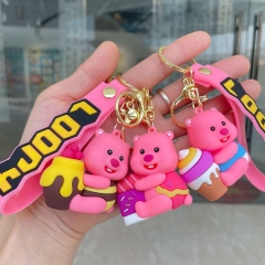 露比loopy钥匙扣网红海狸公仔钥匙链包包挂件抓娃娃机小礼品批发