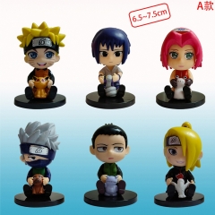 6PCS/SET 6.5-7.5cm Naruto Cartoon Anime PVC Figures