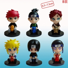 6PCS/SET 6.5-7.5cm Naruto Cartoon Anime PVC Figures