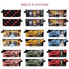 10 Styles Naruto Cartoon PU Zipper Anime Pencil Bag