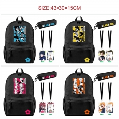 10 Styles Blue Lock Cartoon Canvas Anime Backpack+Card Holder Bag+Pencil Bag(set)