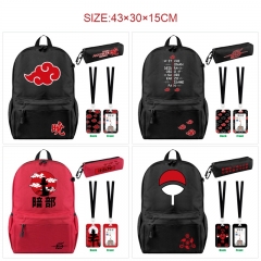 9 Styles Naruto Cartoon Canvas Anime Backpack+Card Holder Bag+Pencil Bag(set)