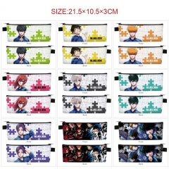 9 Styles Blue Lock Cartoon PU Zipper Anime Pencil Bag