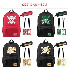 9 Styles One Piece Cartoon Canvas Anime Backpack+Card Holder Bag+Pencil Bag(set)
