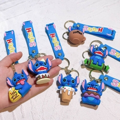 12 Styles Lilo & Stitch Anime Silica Gel Keychain