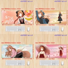 6 Styles Spice and Wolf Cartoon Anime Mouse Pad（70x30x0.3cm）