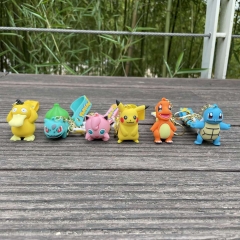 6 Styles Pokemon Cartoon PVC Anime Figure Keychain