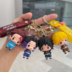 8 Styles Demon Slayer: Kimetsu no Yaiba Cartoon PVC Anime Figure Keychain