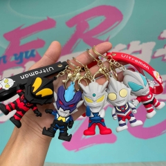 5 Styles Ultraman Cartoon PVC Anime Figure Keychain