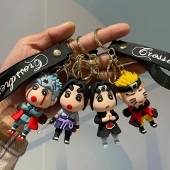 6 Styles Naruto Cartoon PVC Anime Figures Keychain
