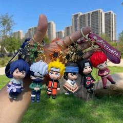 6 Styles Naruto Cartoon PVC Anime Figures Keychain