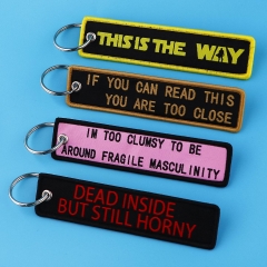 10 Styles Woven Label Anime Lanyard Keychain
