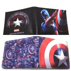 9.5x22.5cm 2 Styles Captain America Short Folding Purse PU Anime Wallet