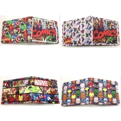 9.5x22.5cm 4 Styles Marvel Comics Short Folding Purse PU Anime Wallet